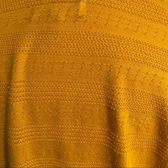 Madewell • Mustard Yellow Pointelle Knit Short-Sleeve Crop Top - Picture 6 of 10